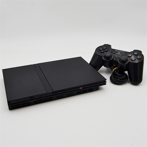 Playstation 2 Slim Sort Konsol - SNR FC7768575 (B Grade) (Genbrug)